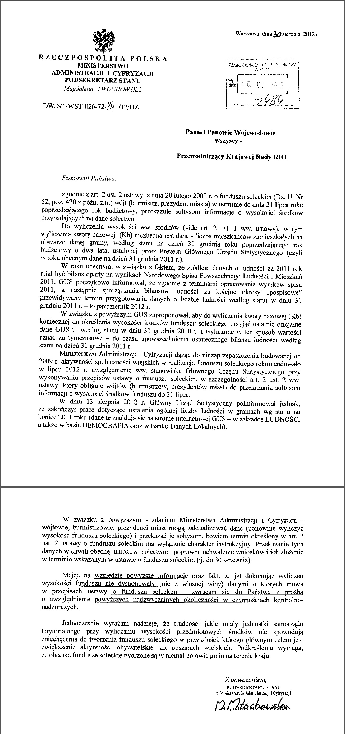 Fundusz sołecki_MAiC_GUS_Wojewodowie_KR RIO_2012 r.