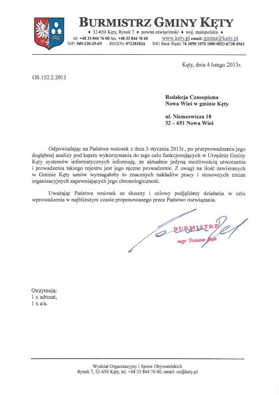 UG Kęty do Nowa Wieś w Gminie Kęty